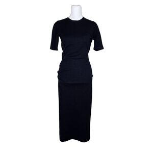 Demylee Womens Navy Blue Wool Blend Sweater Dress Maxi Half Sleeve Size Medium